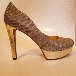 Guess Gold Metallic Platform Heels